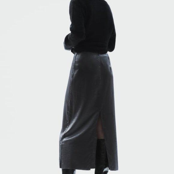 Zara IRIDESCENT MIDI SKIRT Size XL New - Picture 2 of 6